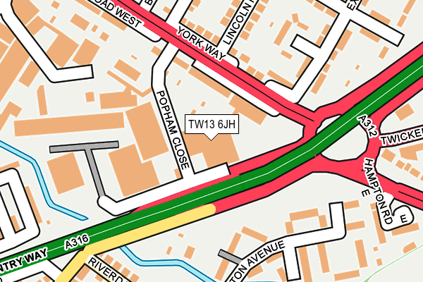 TW13 6JH map - OS OpenMap – Local (Ordnance Survey)
