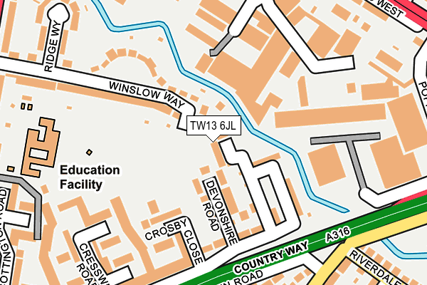 TW13 6JL map - OS OpenMap – Local (Ordnance Survey)