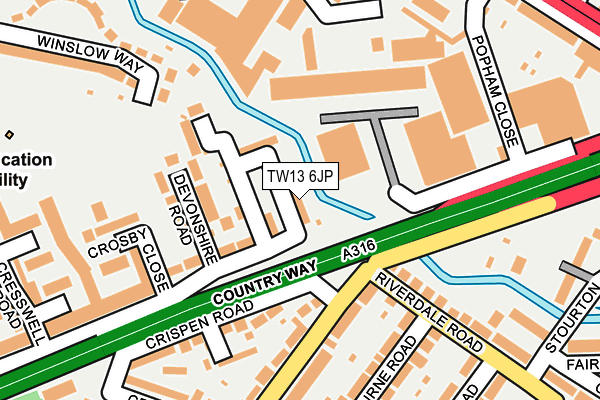 TW13 6JP map - OS OpenMap – Local (Ordnance Survey)