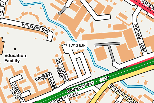 TW13 6JR map - OS OpenMap – Local (Ordnance Survey)