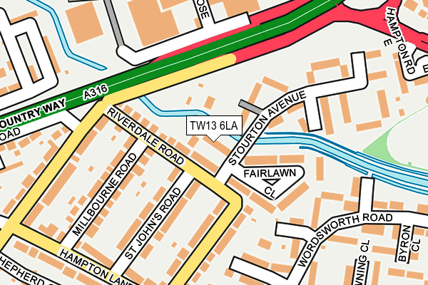 TW13 6LA map - OS OpenMap – Local (Ordnance Survey)