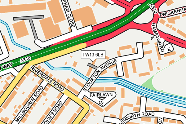 TW13 6LB map - OS OpenMap – Local (Ordnance Survey)