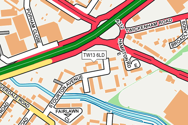 TW13 6LD map - OS OpenMap – Local (Ordnance Survey)