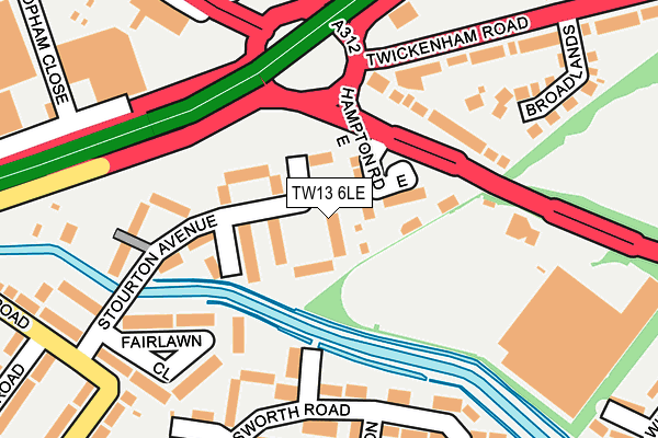 TW13 6LE map - OS OpenMap – Local (Ordnance Survey)