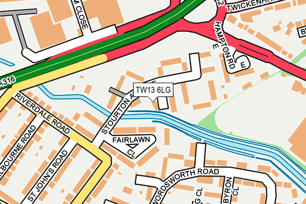 TW13 6LG map - OS OpenMap – Local (Ordnance Survey)