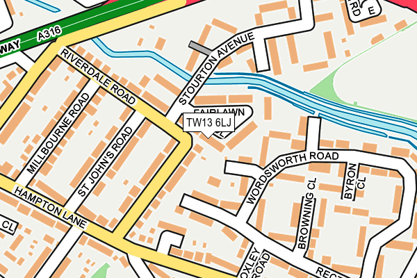 TW13 6LJ map - OS OpenMap – Local (Ordnance Survey)