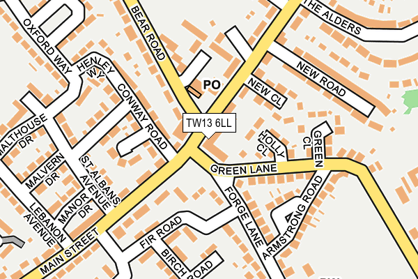 TW13 6LL map - OS OpenMap – Local (Ordnance Survey)