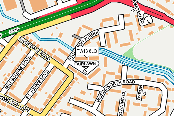 TW13 6LQ map - OS OpenMap – Local (Ordnance Survey)