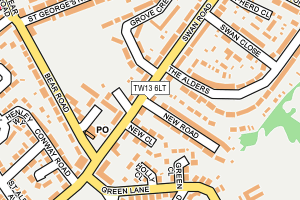 TW13 6LT map - OS OpenMap – Local (Ordnance Survey)