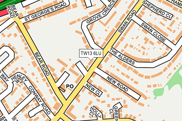 TW13 6LU map - OS OpenMap – Local (Ordnance Survey)
