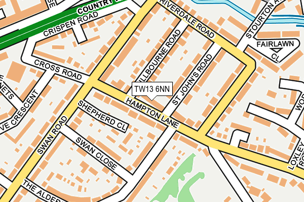 TW13 6NN map - OS OpenMap – Local (Ordnance Survey)