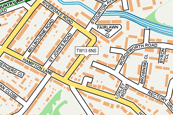 TW13 6NS map - OS OpenMap – Local (Ordnance Survey)