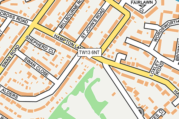 TW13 6NT map - OS OpenMap – Local (Ordnance Survey)