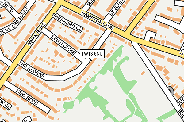 TW13 6NU map - OS OpenMap – Local (Ordnance Survey)