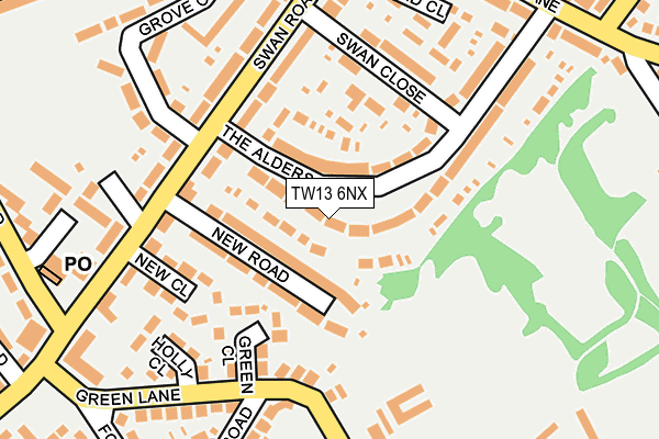 TW13 6NX map - OS OpenMap – Local (Ordnance Survey)