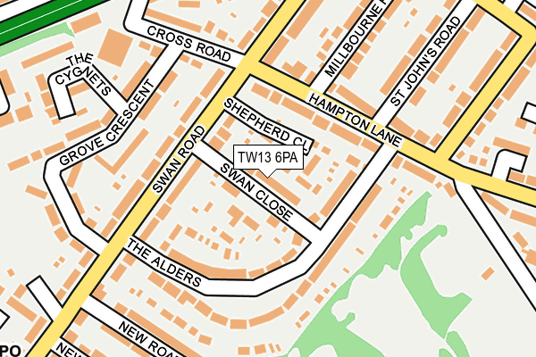 TW13 6PA map - OS OpenMap – Local (Ordnance Survey)