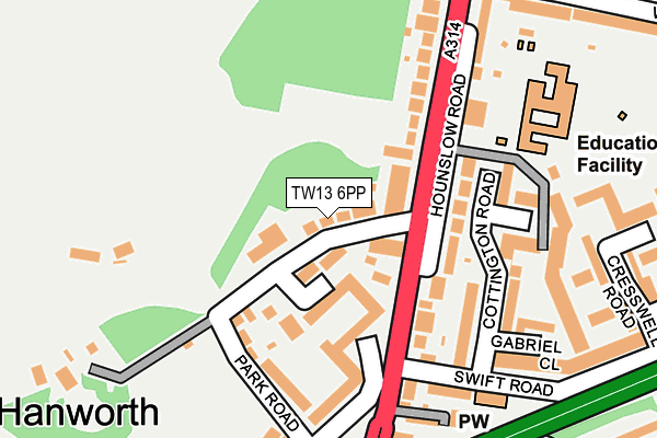 TW13 6PP map - OS OpenMap – Local (Ordnance Survey)