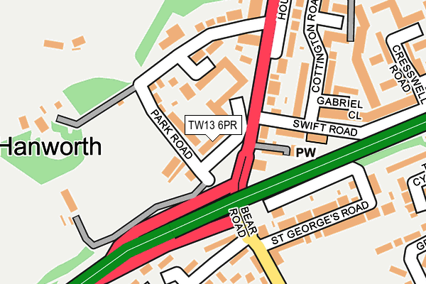 TW13 6PR map - OS OpenMap – Local (Ordnance Survey)