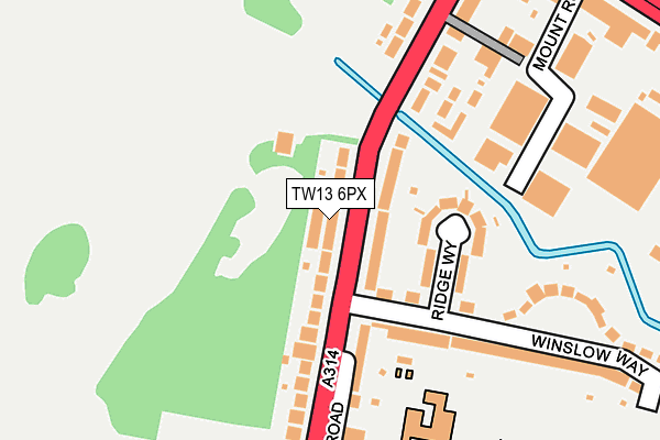 TW13 6PX map - OS OpenMap – Local (Ordnance Survey)