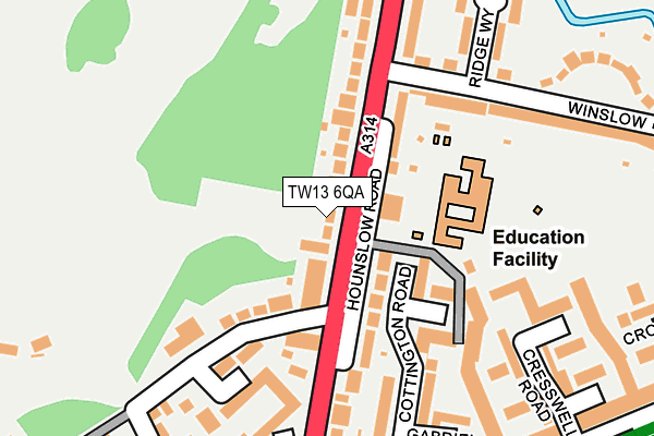 TW13 6QA map - OS OpenMap – Local (Ordnance Survey)