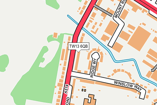 TW13 6QB map - OS OpenMap – Local (Ordnance Survey)