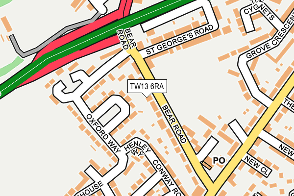 TW13 6RA map - OS OpenMap – Local (Ordnance Survey)