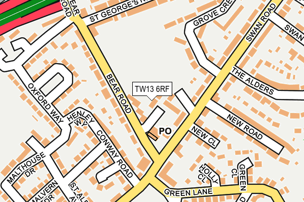 TW13 6RF map - OS OpenMap – Local (Ordnance Survey)