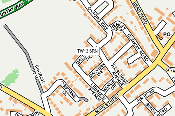 TW13 6RN map - OS OpenMap – Local (Ordnance Survey)