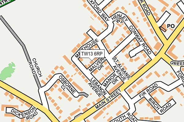 TW13 6RP map - OS OpenMap – Local (Ordnance Survey)