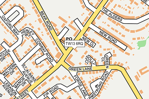 TW13 6RQ map - OS OpenMap – Local (Ordnance Survey)