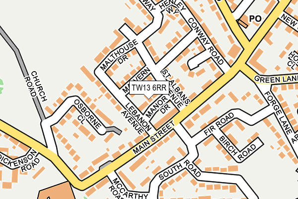 TW13 6RR map - OS OpenMap – Local (Ordnance Survey)