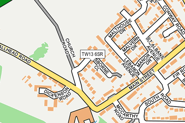 TW13 6SR map - OS OpenMap – Local (Ordnance Survey)