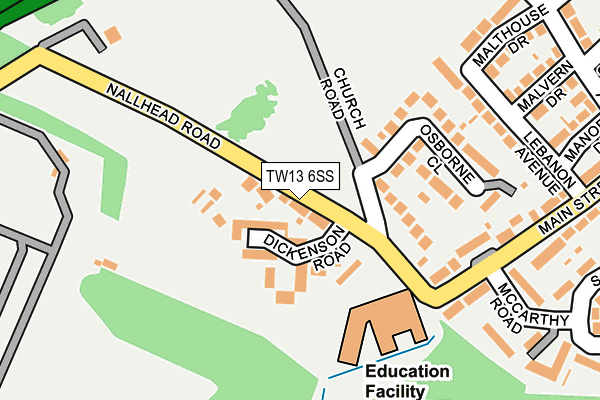 TW13 6SS map - OS OpenMap – Local (Ordnance Survey)