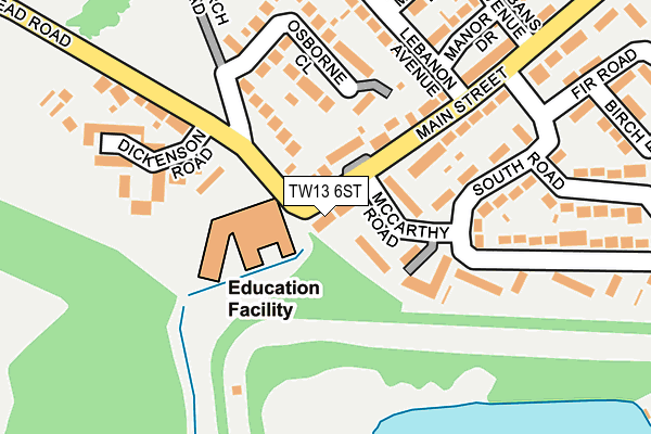 TW13 6ST map - OS OpenMap – Local (Ordnance Survey)