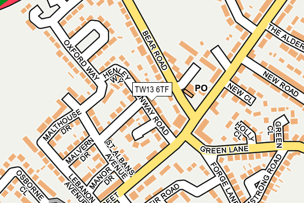 TW13 6TF map - OS OpenMap – Local (Ordnance Survey)