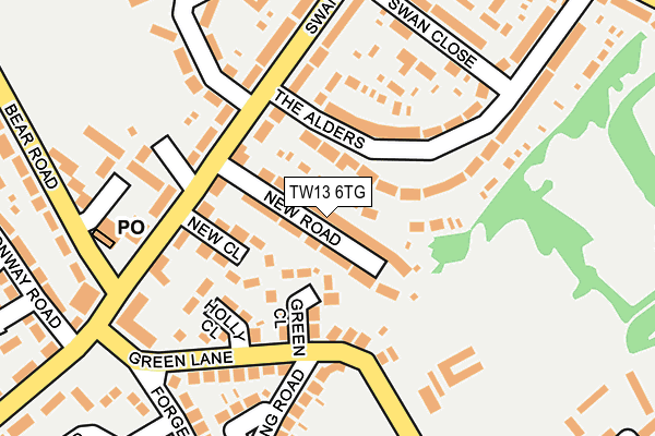 TW13 6TG map - OS OpenMap – Local (Ordnance Survey)