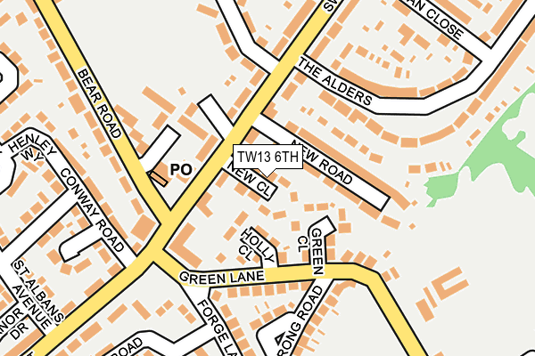 TW13 6TH map - OS OpenMap – Local (Ordnance Survey)