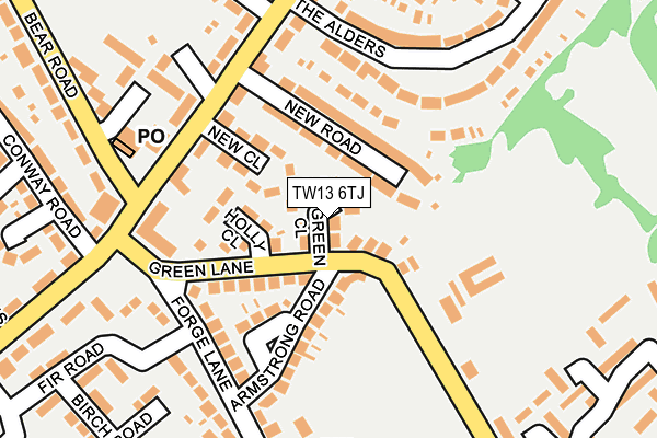 TW13 6TJ map - OS OpenMap – Local (Ordnance Survey)