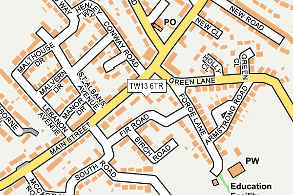 TW13 6TR map - OS OpenMap – Local (Ordnance Survey)