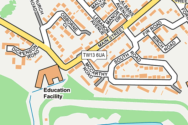 TW13 6UA map - OS OpenMap – Local (Ordnance Survey)