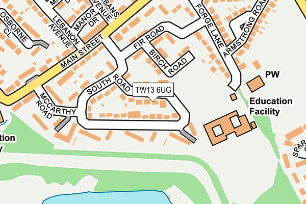 TW13 6UG map - OS OpenMap – Local (Ordnance Survey)