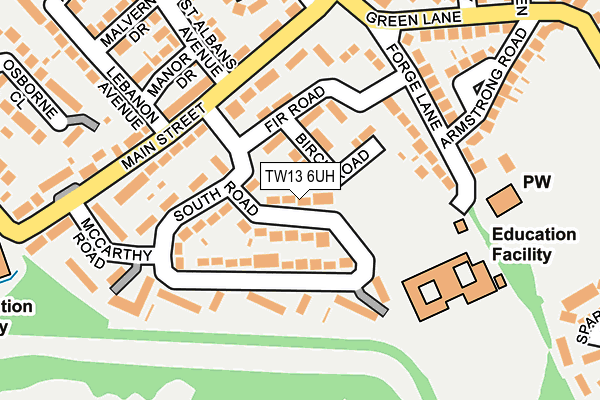 TW13 6UH map - OS OpenMap – Local (Ordnance Survey)