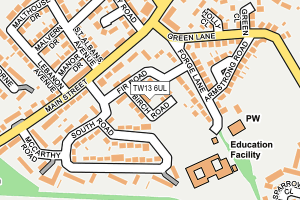 TW13 6UL map - OS OpenMap – Local (Ordnance Survey)