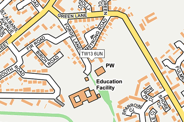 TW13 6UN map - OS OpenMap – Local (Ordnance Survey)
