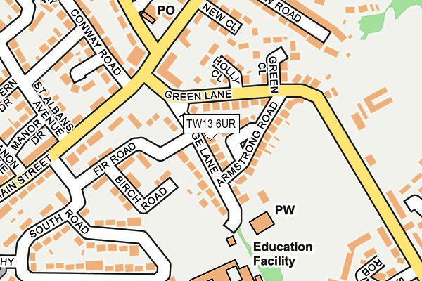TW13 6UR map - OS OpenMap – Local (Ordnance Survey)