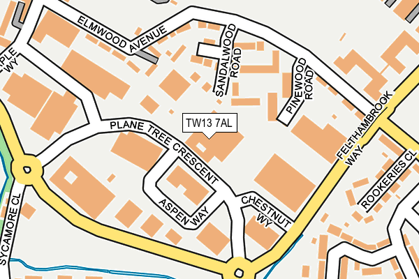 TW13 7AL map - OS OpenMap – Local (Ordnance Survey)