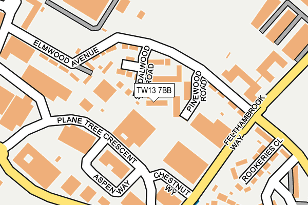 TW13 7BB map - OS OpenMap – Local (Ordnance Survey)