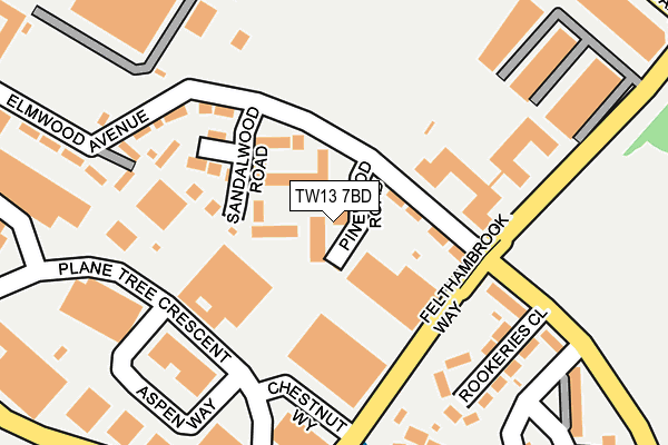 TW13 7BD map - OS OpenMap – Local (Ordnance Survey)