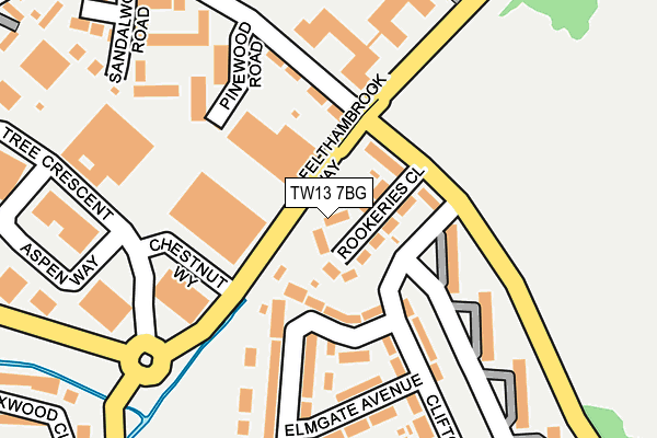 TW13 7BG map - OS OpenMap – Local (Ordnance Survey)