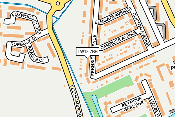 TW13 7BH map - OS OpenMap – Local (Ordnance Survey)
